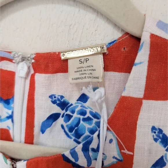 Magaschoni Dress 100% Linen Size S Beach Vacation Mini NWT - Picture 2 of 8